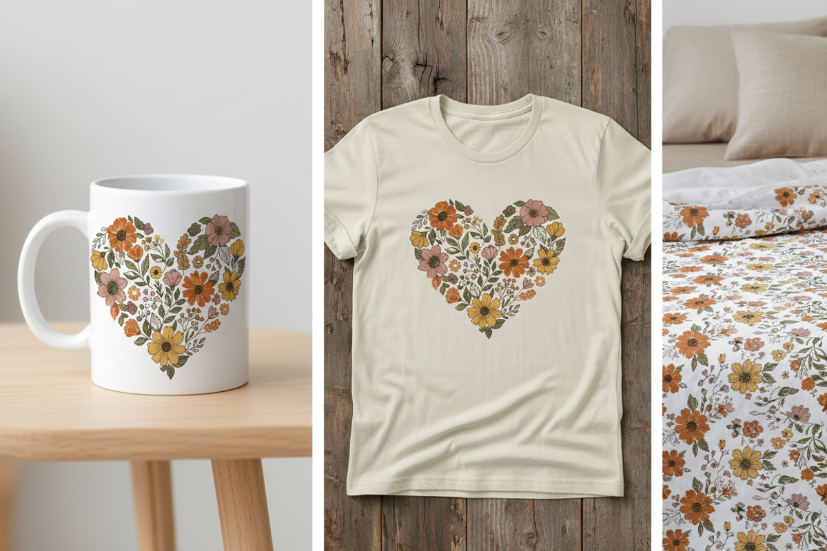 Floral Heart Botanical Illustration, a Person Illustration by Gfx_Store (Photo 2 of 3)