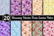 Blossoming Valentine Florals Pattern, a Texture Illustration by RobertsArt (Thumbnail 1 of 5)