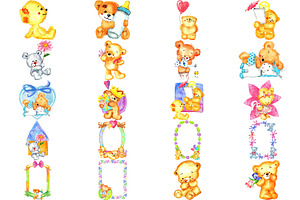 Teddy Bear Water Color Clipart 40