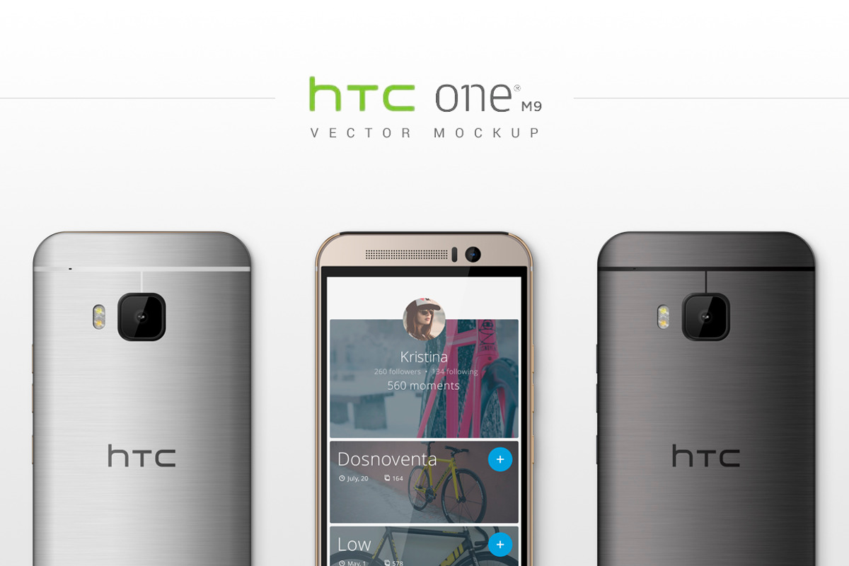 HTC One M9 Vector MockUp, a Product Mockup by Alex_Yanko (Photo 1 of 5)