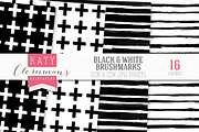 Black & White brush marks paper pack, a Pattern Graphic by Katy Clemmans (Thumbnail 3 of 5)
