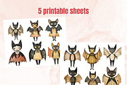 Halloween Bat Paper Doll Mixed Media, a Background Graphic by GiraffeCreative (Thumbnail 2 of 9)