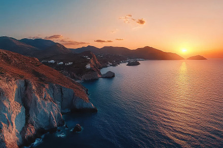 Stunning sunset panorama over the se, a Photo by Iftikhar Alam