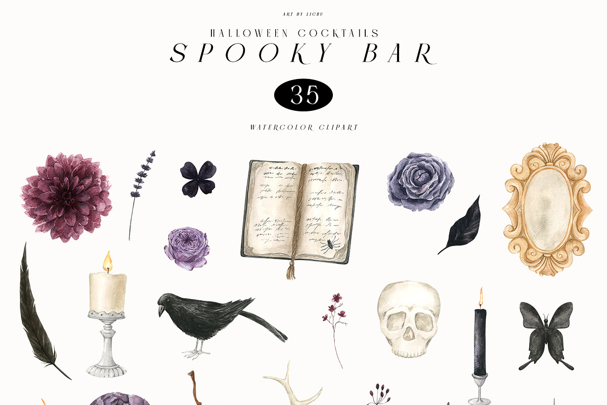 Spooky Bar Halloween Cocktails, a Seasonal Illustration by LiChu Art (Photo 12 of 14)