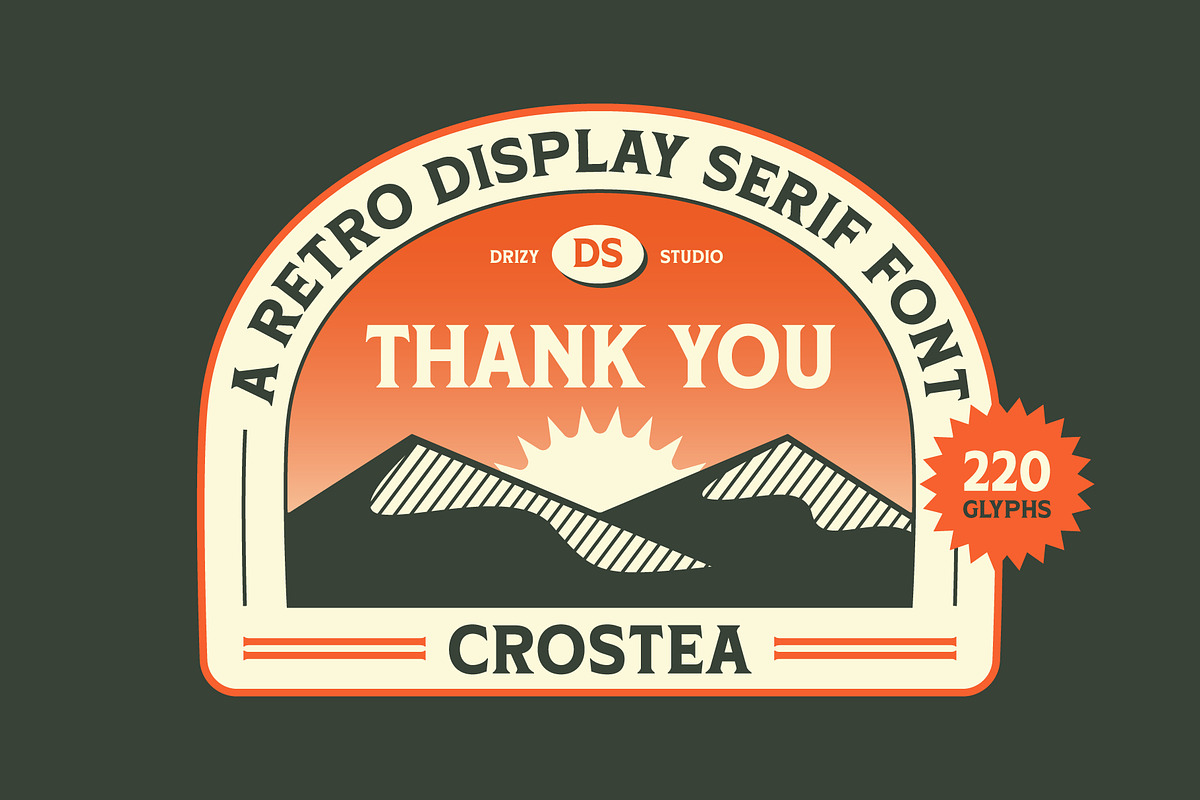 Crostea – Retro Display Serif Font, a Serif Font by Drizy (Photo 20 of 20)