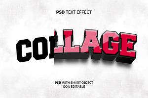 3D Text Effect Collage Style