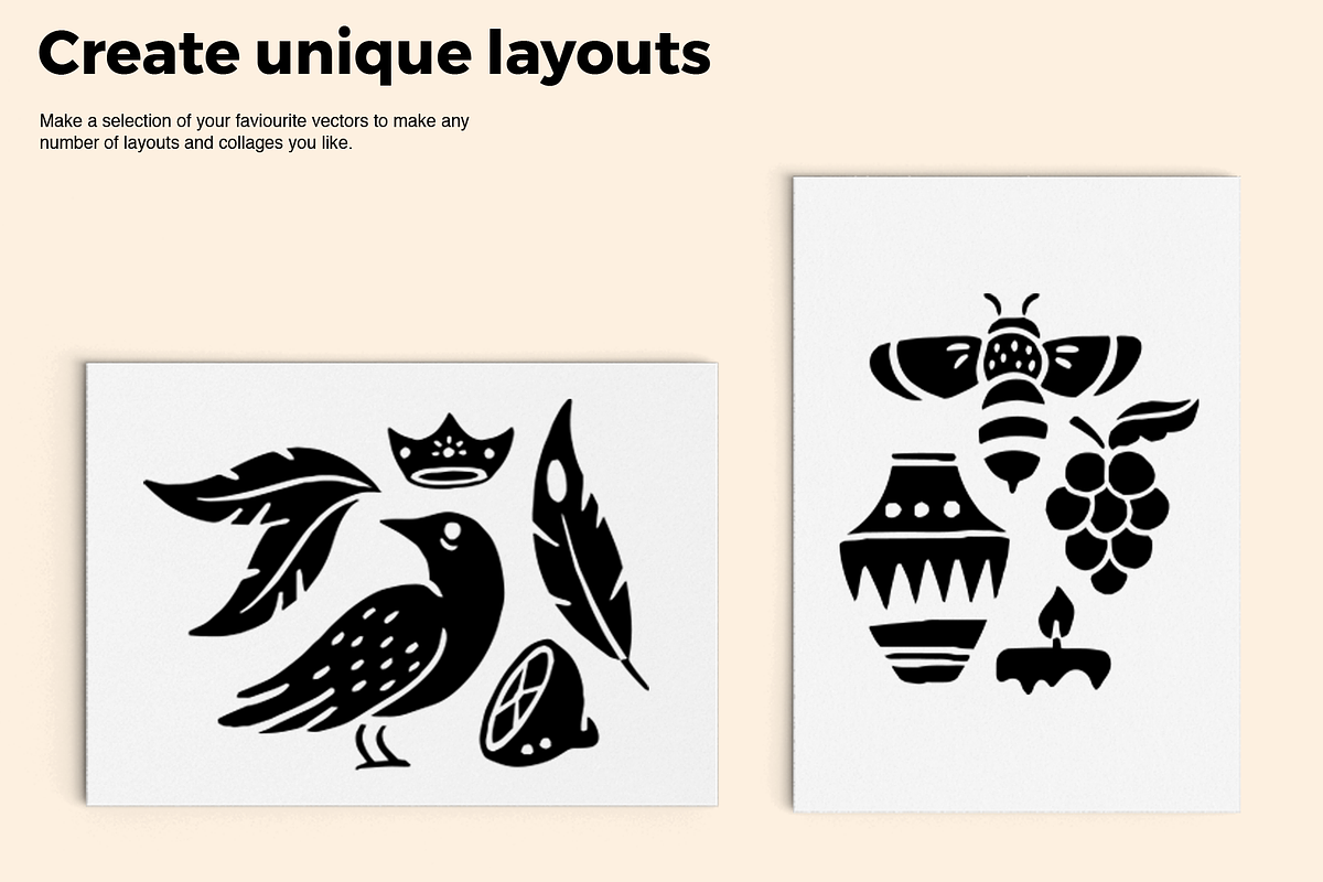 Abstract Linocut Vector Set, an Animal Illustration by ClayStudio (Photo 2 of 6)