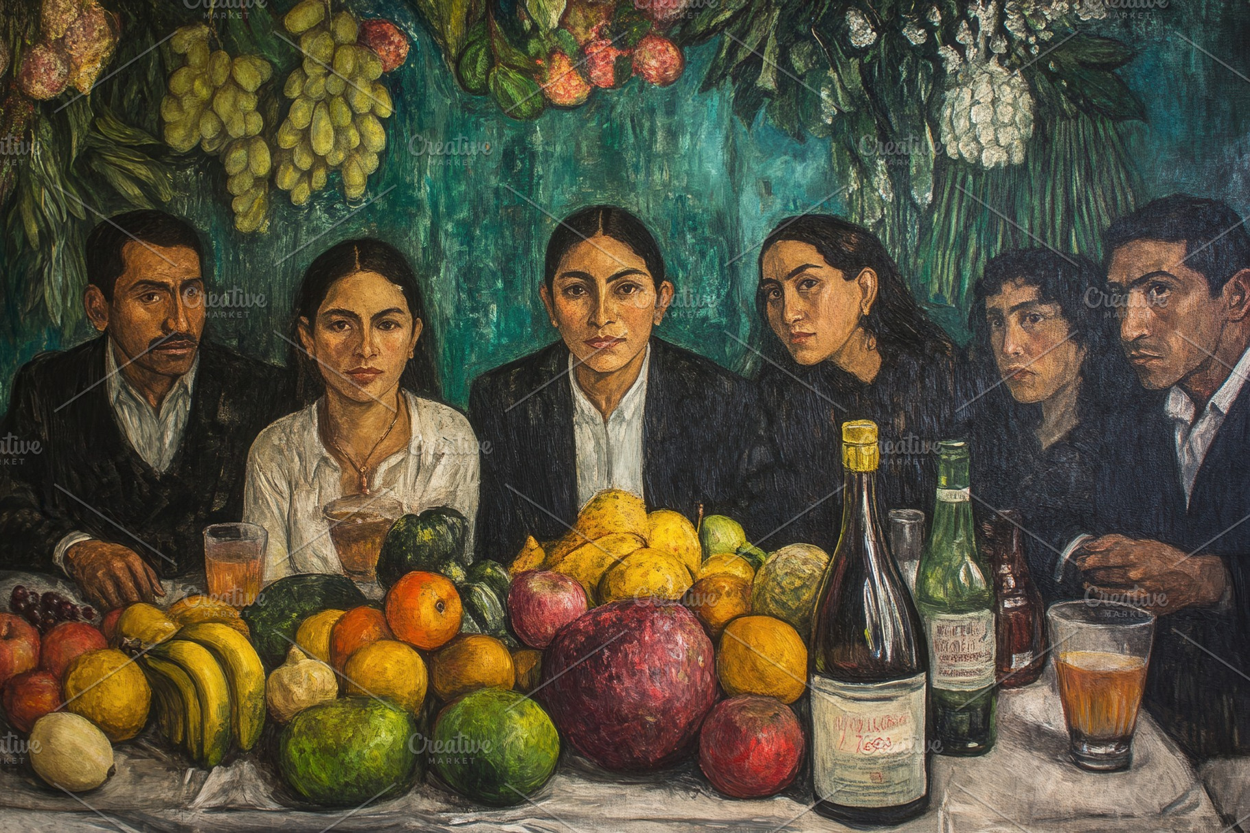 A group of people enjoying fruit, a Photo by Pavel_design