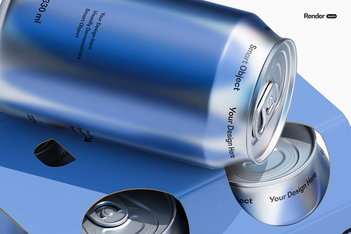 Soda / Beer Packaging Mockup, a Packaging Mockup by Renderteam (Photo 6 of 12)