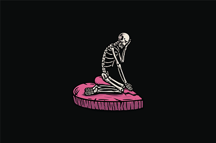 Thinking Skeleton, an Object Illustration by nomlimo.com