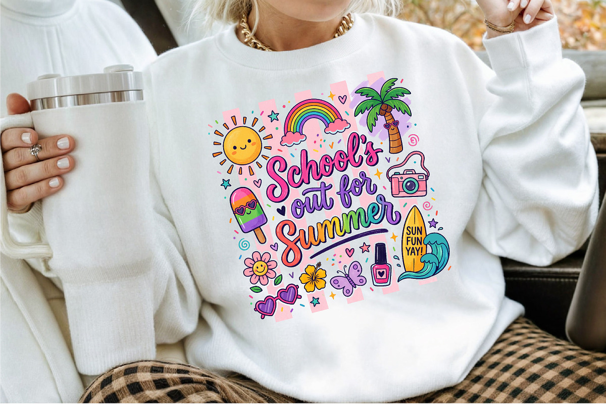 School out Summer Cute Doodle PNG, a Work Illustration by Sublimation Artist (Photo 2 of 9)