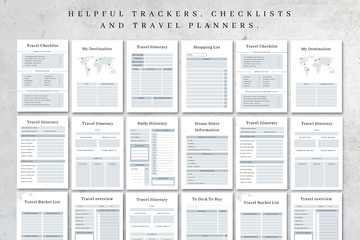 Digital Travel Planner Templates PDF, a Stationery Template by BRANDcontent (Photo 2 of 6)