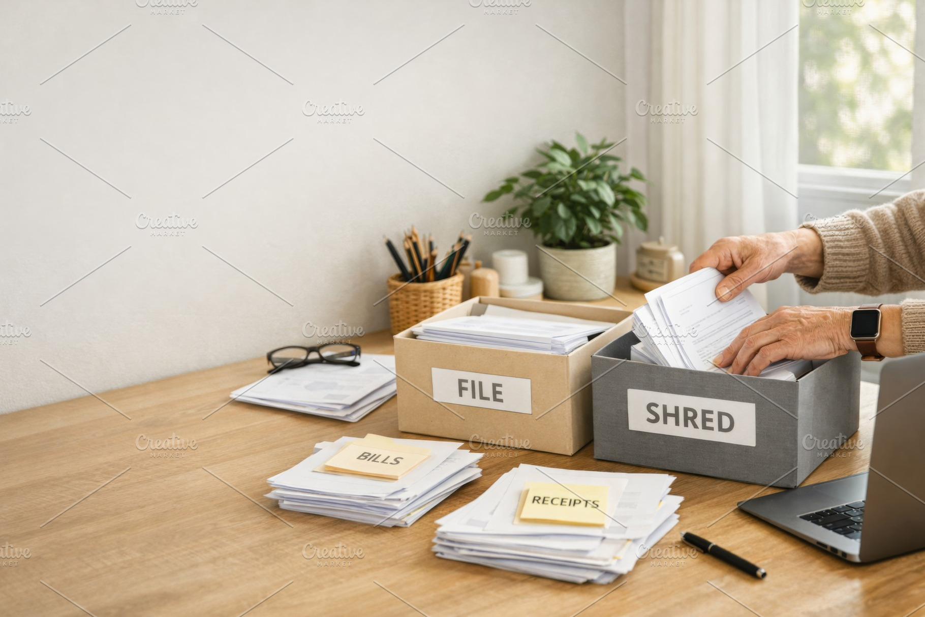 Papers and documents sorted for spri, a Photo by Dvoevnore photos