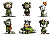 Whimsical Spring Teddy Bear Clipart, an Illustration by CreationArt (Thumbnail 4 of 6)