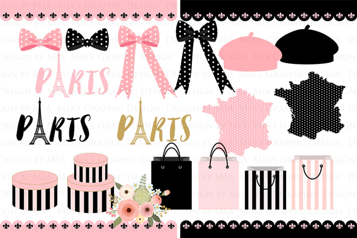 Paris Fashion Clipart+Pattern set, an Illustration by Mia's Graphic Design (Photo 6 of 10)