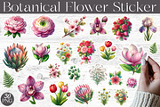 Botanical Flower Sticker Clipart, an Illustration by Designworld (Thumbnail 1 of 3)