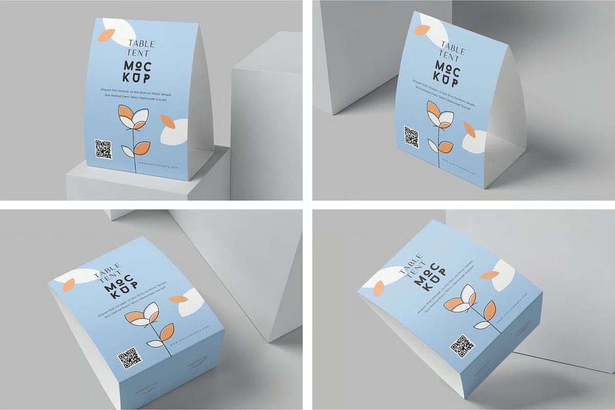 Realistic Luxury Table Tent Mockup, an Advertising Mockup by megostudi0 (Photo 1 of 6)