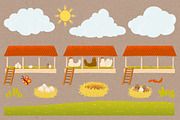 Funny chickens farm clipart, an Animal Illustration by LukaJreym (Thumbnail 4 of 7)