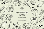 VEGETABLES line art illustrations, a Food Illustration by Crocus Paperi (Thumbnail 1 of 3)