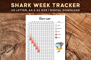 Shark Week Tracker | Period & Health, a Print Template by Graphicsnext (Thumbnail 1 of 5)
