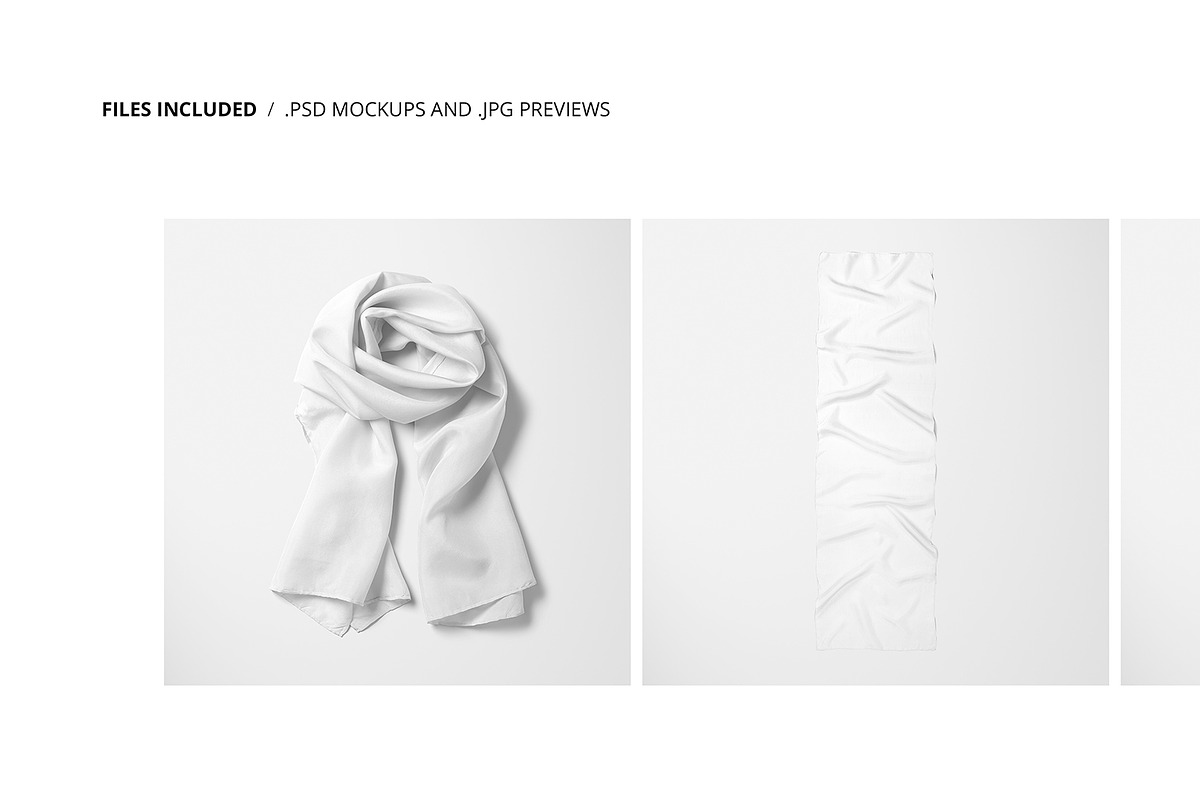 41x142cm Silk Scarf Mockup Set, a Mask Mockup by creatsy5 (Photo 2 of 8)