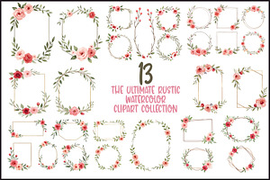 Rustic Floral Geometric Frame Bundle, an Illustration by musafir_fashion
