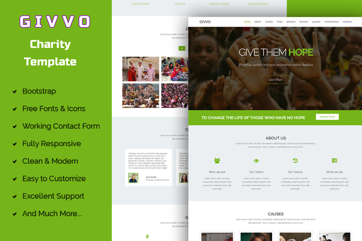Givvo - Charity Website Template, a Bootstrap Template by DotThemes