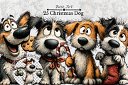 Whimsical Christmas Dog Clipart, a Seasonal Illustration by Rose Art (Thumbnail 1 of 5)