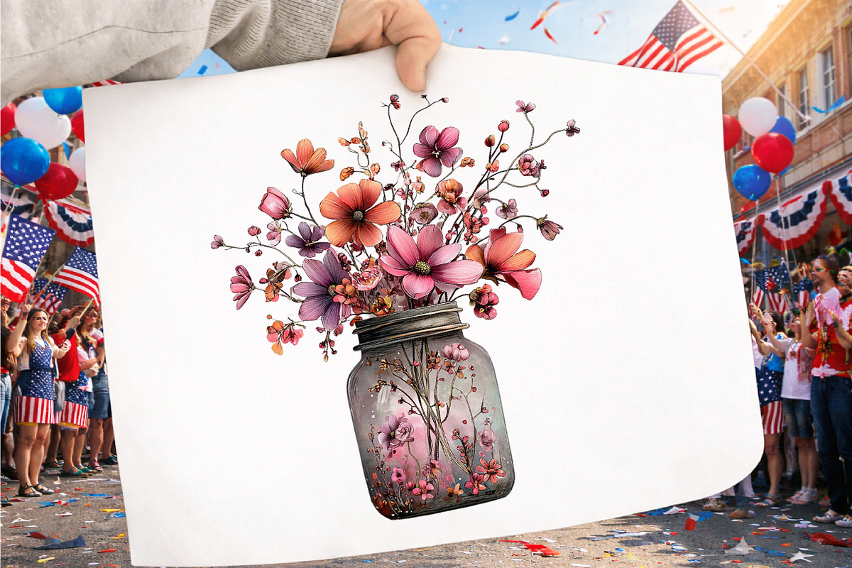 Whimsical Spring Mason Jar Clipart, an Illustration by GatewayDesign (Photo 3 of 5)