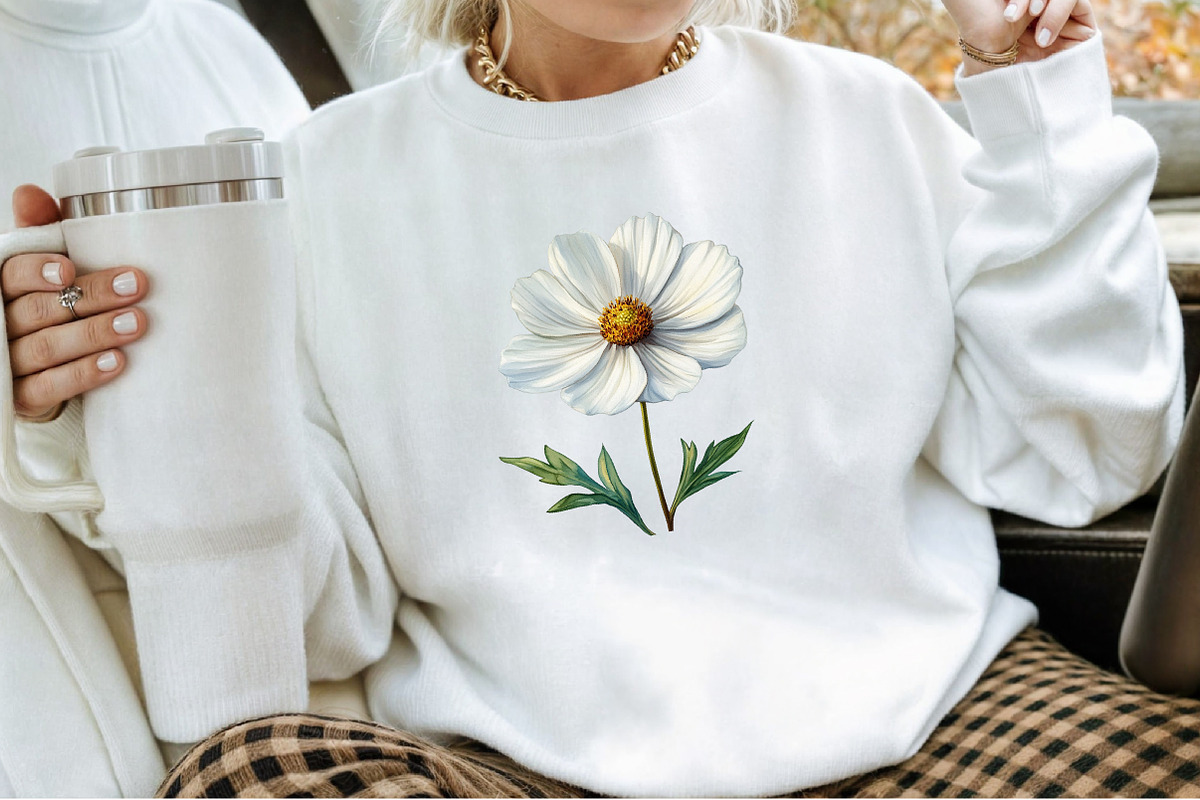Wedding White Cosmos Flower Clipart, an Illustration by Sublimation Artist (Photo 4 of 6)
