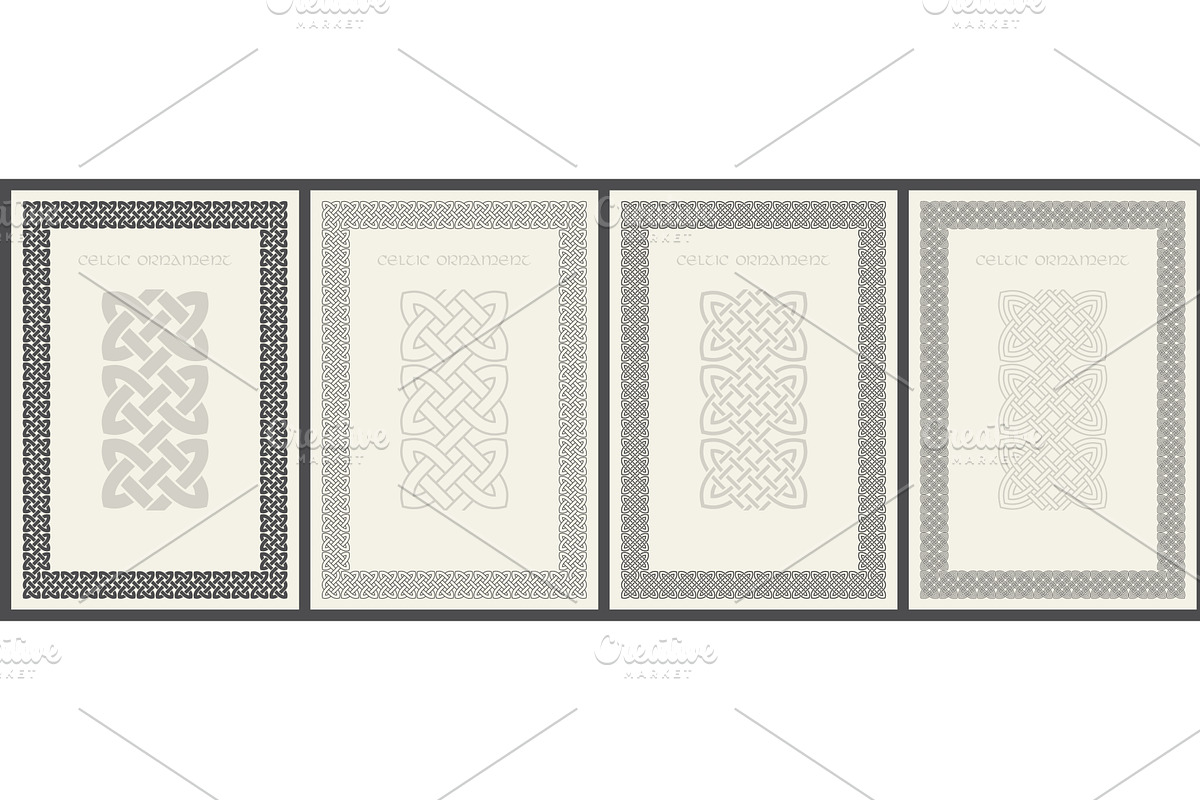 Celtic knot braided frame border, an Object Illustration by RevelStockart