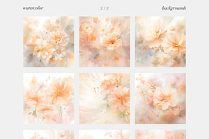 Fuzzy Peach Floral Backgrounds