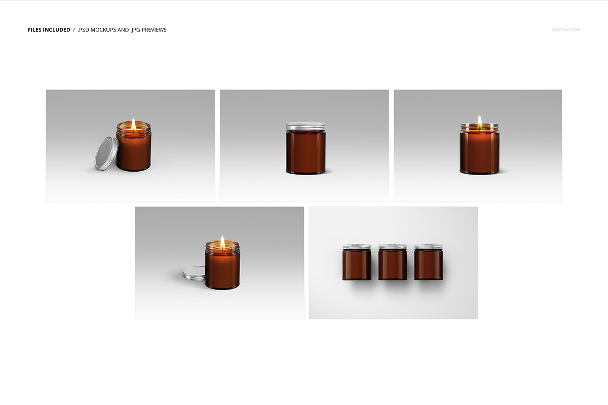Amber Jar Candle Mockup Set, a Packaging Mockup by creatsy5 (Photo 2 of 11)