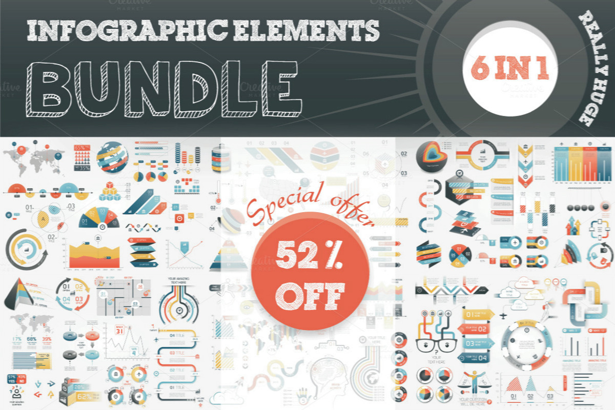 52% OFF Infographic Bundle, a Presentation Template by Infographic Paradise (Photo 1 of 8)