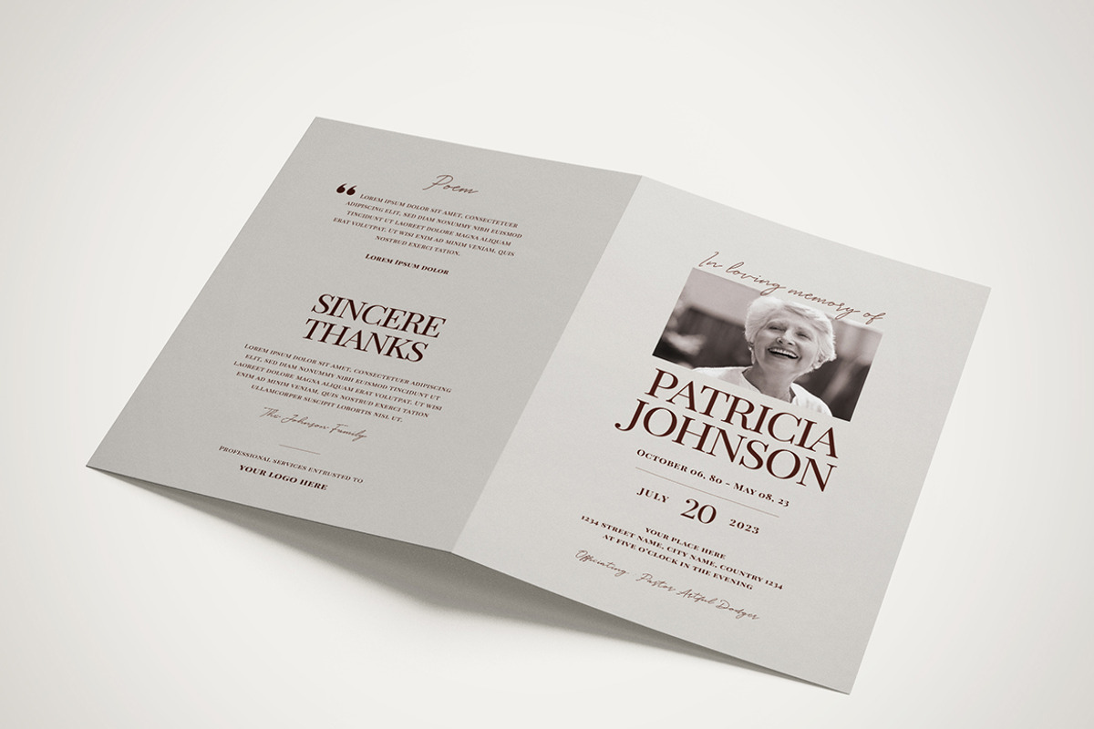 Funeral Program Template, a Brochure Template by VectorVactory (Photo 3 of 7)