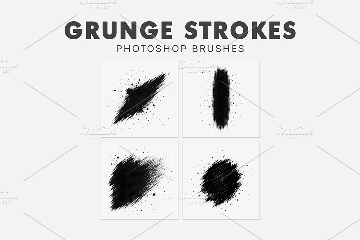 20 Grunge Strokes Photoshop Brushes, a Brush Add-On by AB-TheDesigner (Photo 4 of 4)