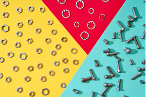 Colorful geometric hardware layout