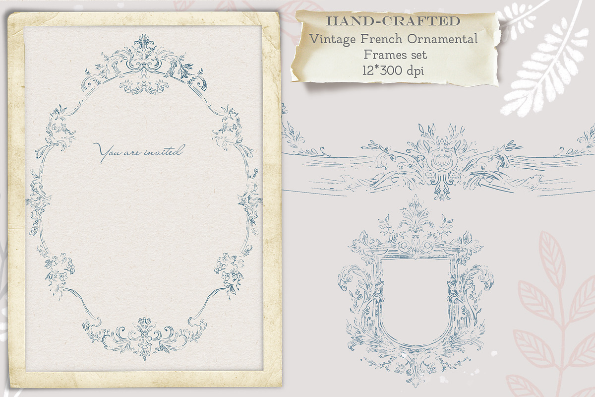 Vintage French Ornamental Frames Set, an Illustration by AlenaVlasko stock Market (Photo 1 of 5)