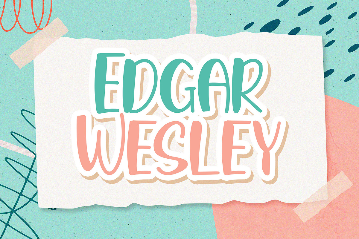 Edgar Wesley - Playful Display Font, a Sans Serif Font by StringLabs (Photo 1 of 11)
