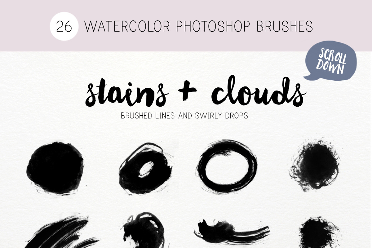Doodle Watercolor photoshop brushes, a Brush Add-On by Studio-Charlie (Photo 2 of 4)