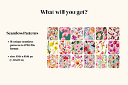 Maximalist Floral Seamless Patterns, a Pattern Graphic by Ninterints (Thumbnail 2 of 10)