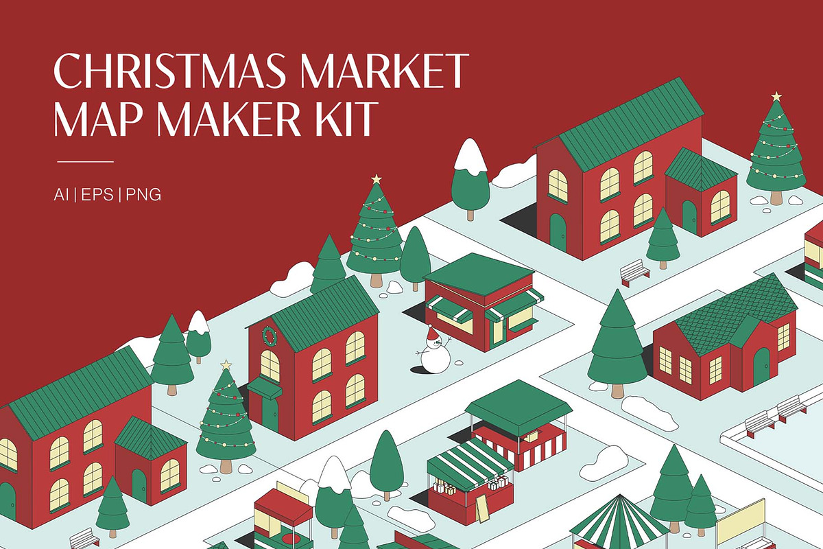Christmas Market Map Maker Kit, an Object Illustration by DesignerCandies