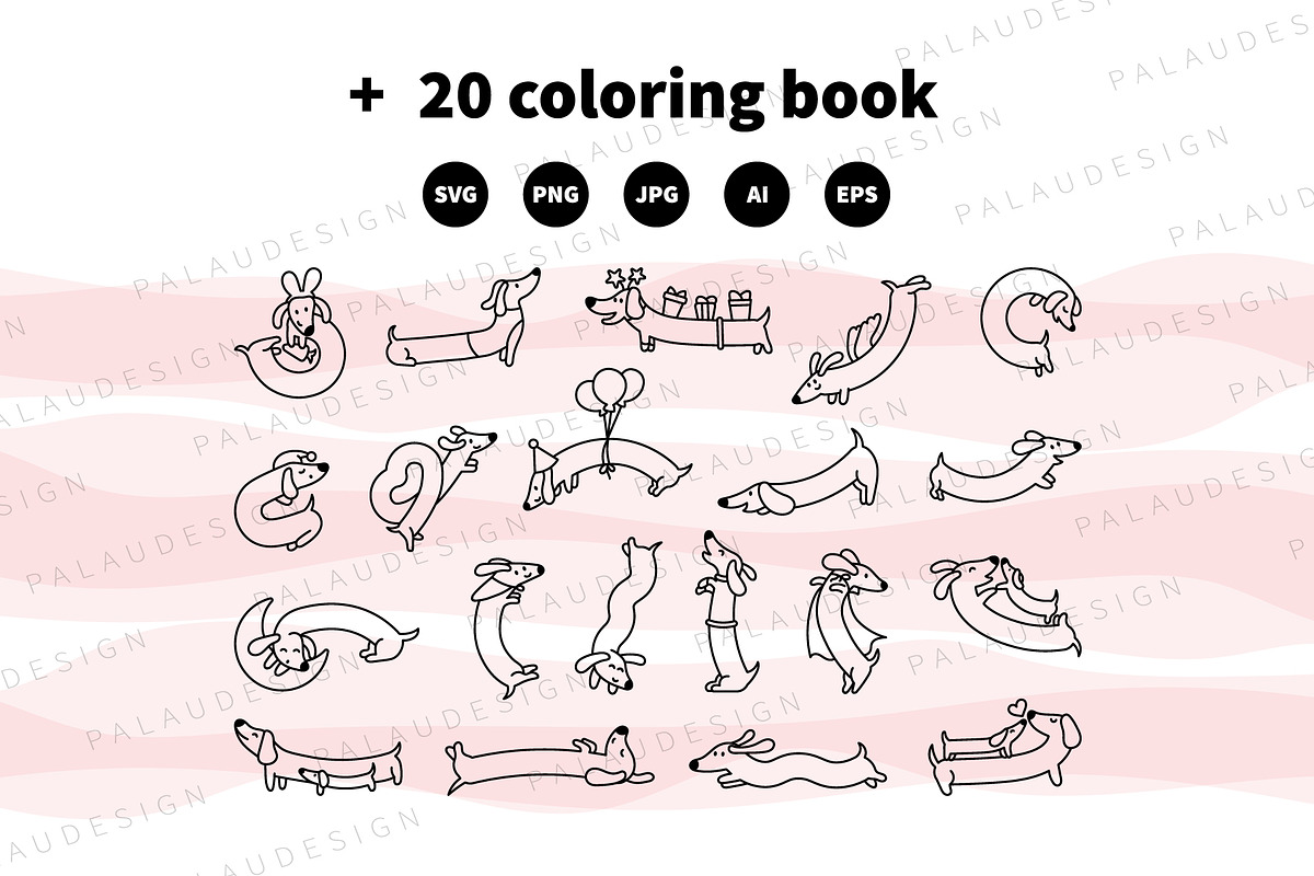 Cute Kawaii Dachshund Dog Character, an Animal Illustration by Palau (Photo 11 of 12)