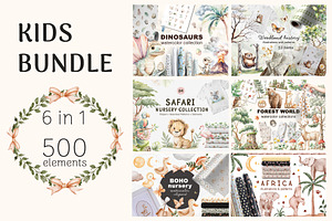 Kids Bundle Animals Clipart/Patterns
