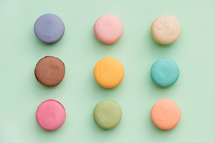 Sweet colorful macaroon biscuits featuring macaron, cake, and colorful, a Food & Drink Photo by Foxys