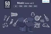Music Line Icons V2, an Outline Icon by Jumbo Icons (Thumbnail 1 of 5)