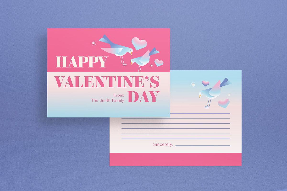 Modern Valentine's Day Greeting Card, a Card Template by graphicook (Photo 3 of 3)