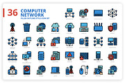 36 Computer Network Icons x 3 Styles, an Icon by monkik (Thumbnail 1 of 6)
