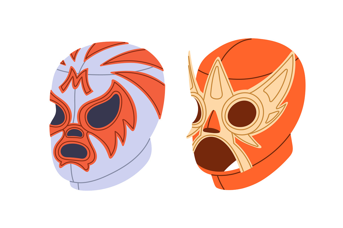 Mexican luchador masks set, a Sport Illustration by Good Studio (Photo 6 of 6)