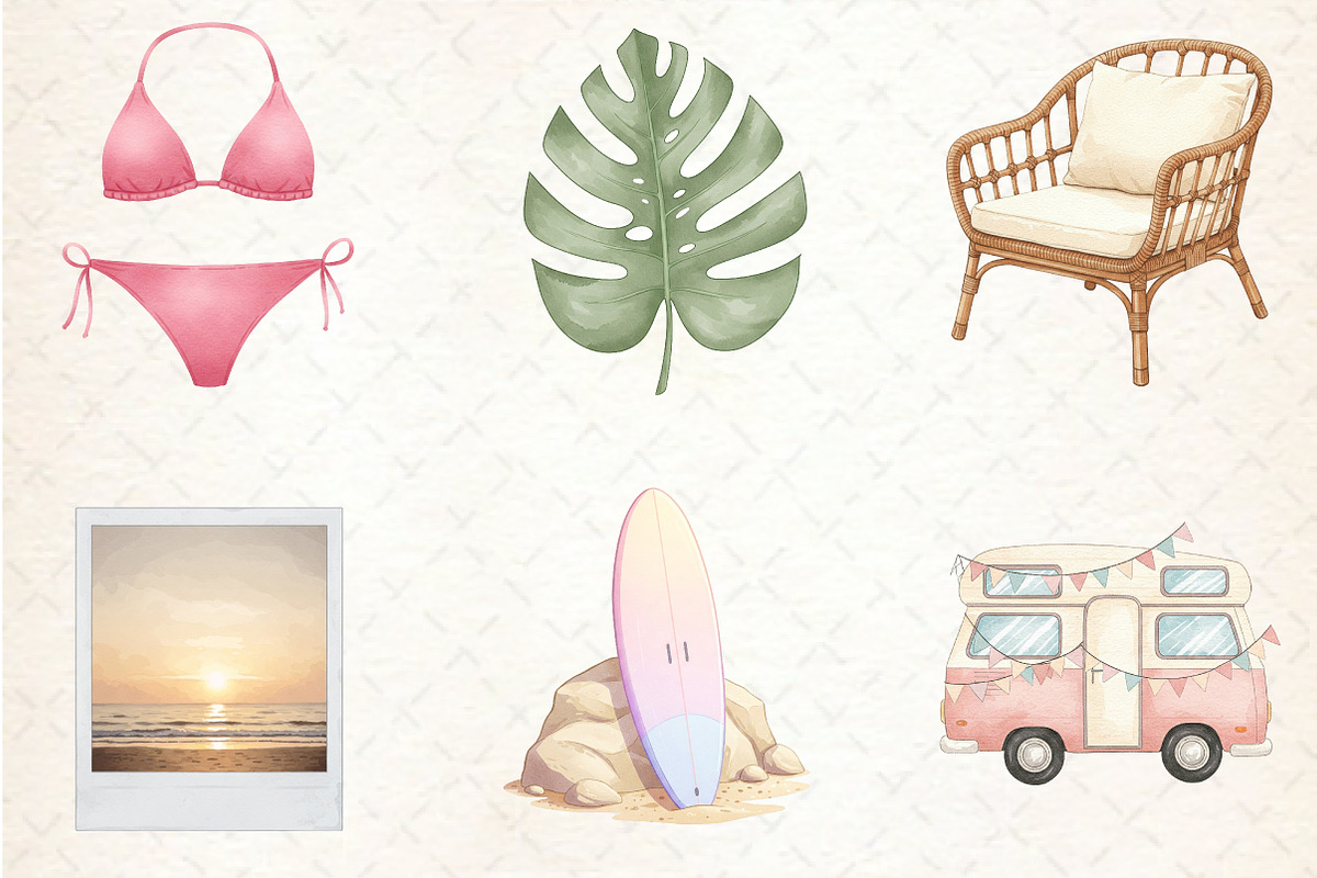 Watercolor Summer Clipart, an Illustration by Libby Wishes (Photo 4 of 8)
